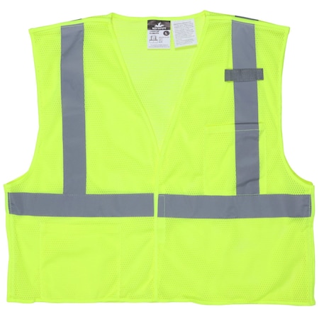 Mcr Safety Hi-Vis Safety Vest M Class 2 , Hook & Loop 2 Pockets CL2MLPFRM